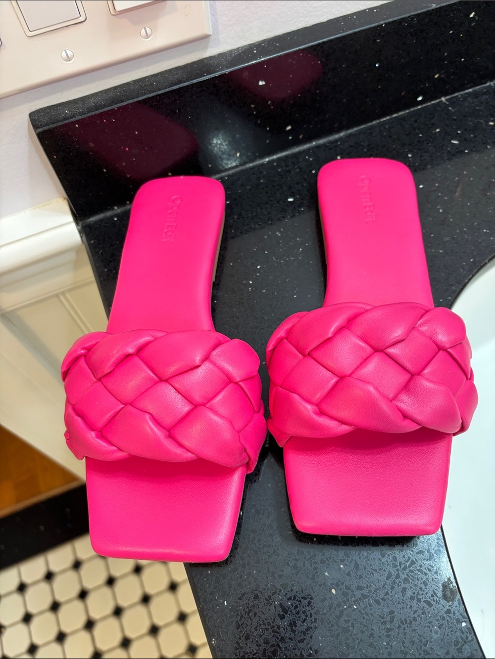 NWOT Braided Slide Mules in Hot Pink